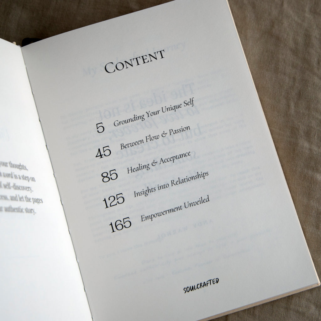 Täydellinen lahja hyvinvointia arvostavalle, ohjattu muistikirja itsetutkiskeluun ja henkiseen kasvuun.